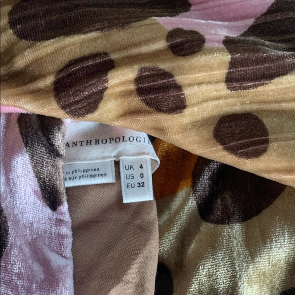 Anthropologie Eleanor Velvet Tunic Dress in Pink Motif. Size 0. - Picture 10 of 11